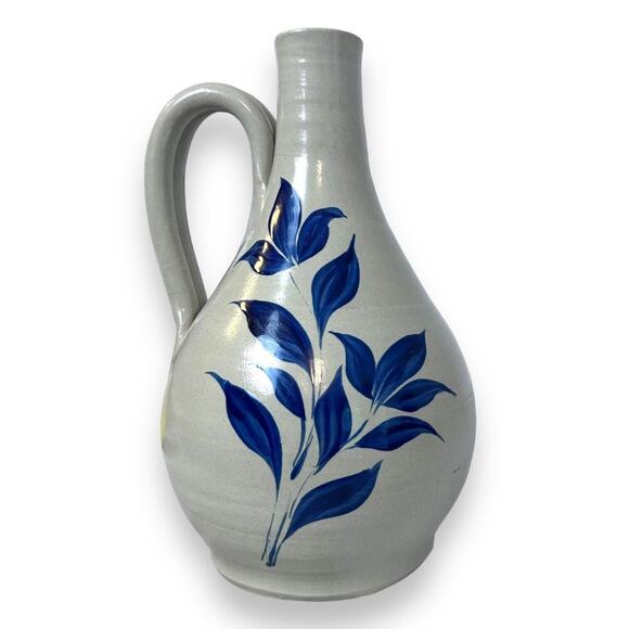 Williamsburg Pottery Lamp Base Only Yorktowne Salt Glaze Stoneware Jug Floral - Picture 3 of 13